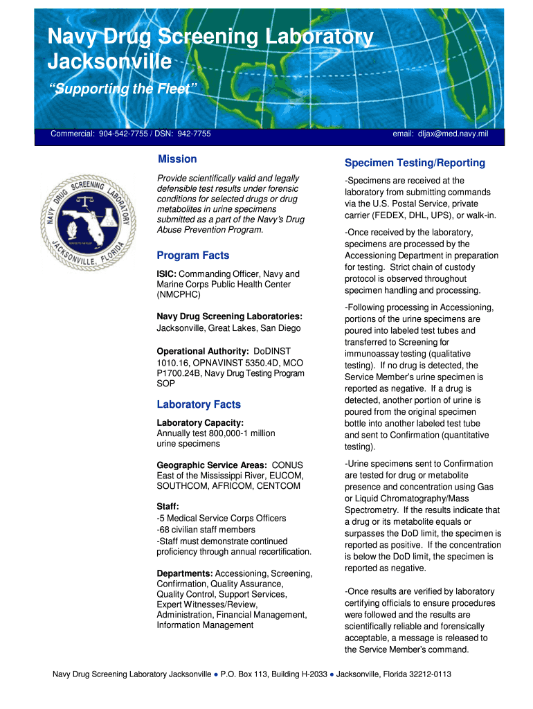 Fillable Online med navy Navy Drug Screening Laboratory Jacksonville