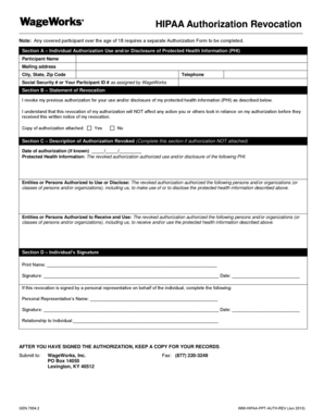 HIPAA Authorization Revocation Form
