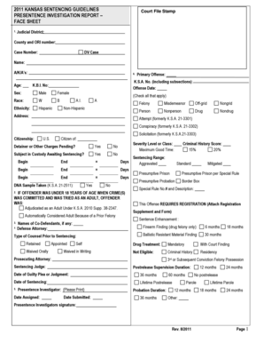 Kansas Presentence Investigation Report