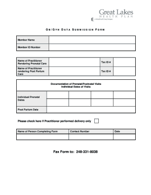 OB/GYN Data Submission Form