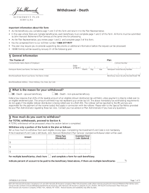 John Hancock Retirement Plan Withdrawal Form