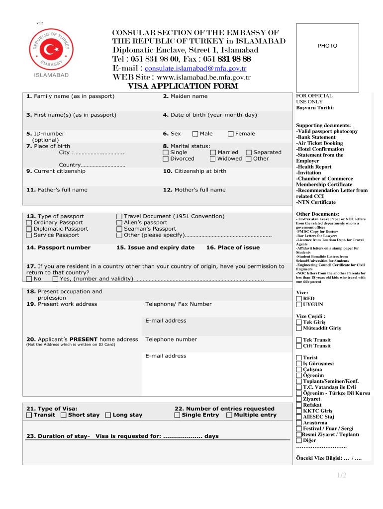 Visa Republic Turkey Fill Out Sign Online DocHub