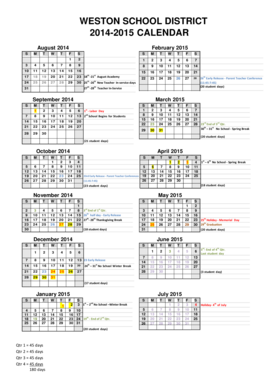 School calendar template 2023 24 excel - 2014-15 Calendar TEMPLATE - weston.k12.wi.us