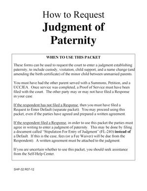 California Paternity Judgment Request