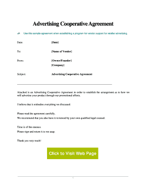 Advertising Cooperative Agreement