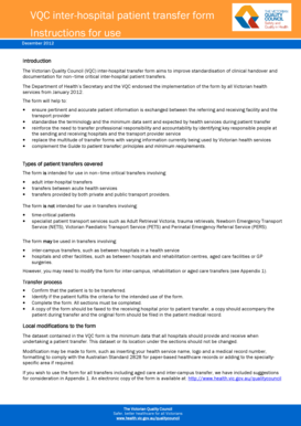 VQC Inter-Hospital Patient Transfer Form