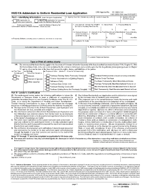 HUD/VA Addendum to Uniform Residential Loan Application