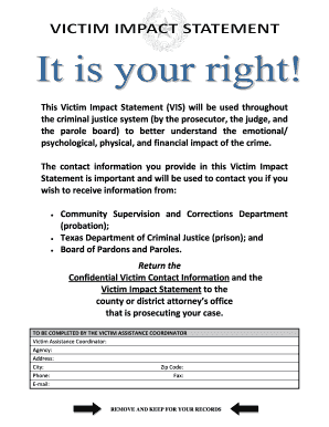 Texas Victim Impact Statement