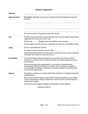 Retainer Agreement for Legal Services