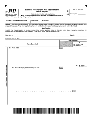IRS Form 8717 User Fee for Employee Plan Determination