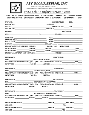 2014 Client Information Form