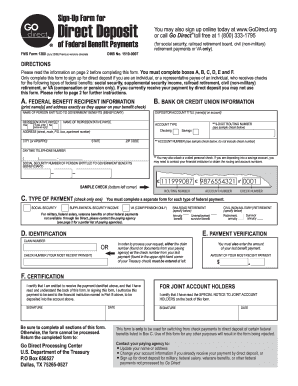 FMS Form 1200 Direct Deposit Sign-Up