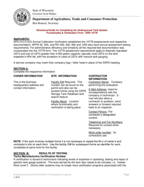 Underground Tank System Functionality Verification Form
