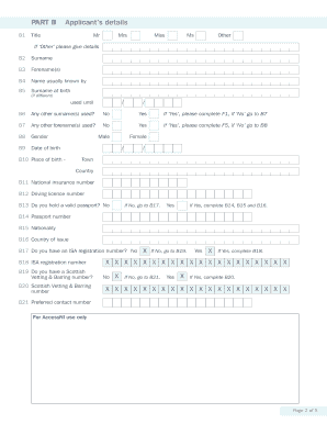 AccessNI Standard or Enhanced Disclosure Application Form