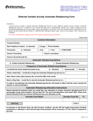 Deferred Variable Annuity Automatic Rebalancing Form