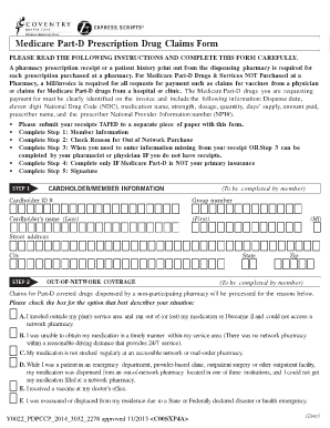 Medicare Part-D Prescription Drug Claims Form