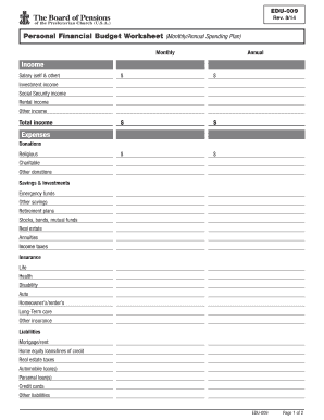 Personal finance plan template - Personal Financial Budget Worksheet (Monthly/Annual Spending Plan)