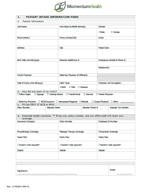 Patient Intake and Consent Forms