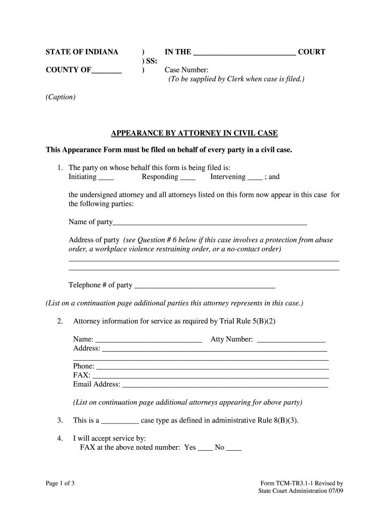 Form Appearance Civil Fill Online Printable Fillable Blank PdfFiller