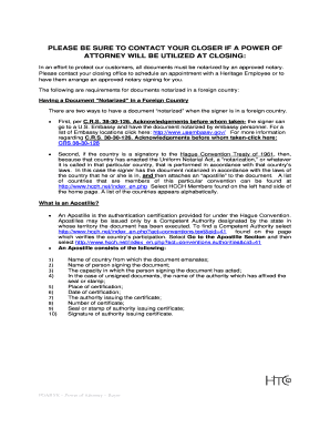 Power of Attorney for Real Estate Closing