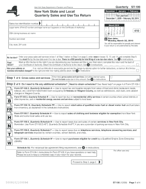 New York State Quarterly Sales and Use Tax Return