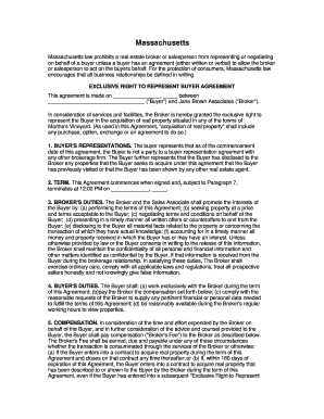 Exclusive Right to Represent Buyer Agreement