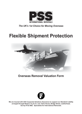 PSS Overseas Removal Valuation Form