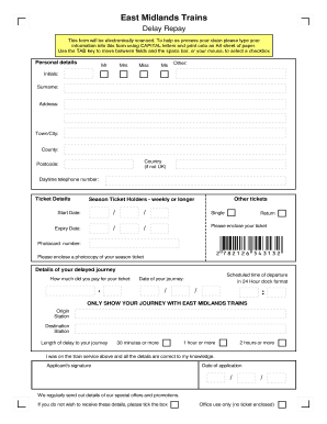 Delay Repay Claim Form