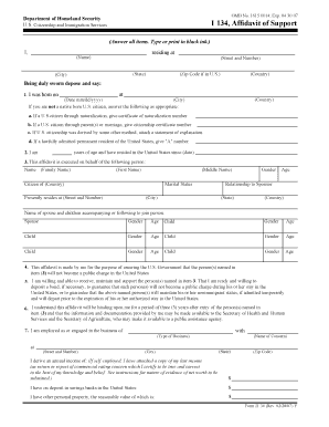 I 134 sample filled form 2023 - affidavit support fillable form