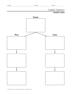 NAME CLASS DATE Graphic Organizer Decision Chart Issue Pro Copyright by Holt, Rinehart and Winston