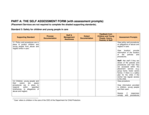 Child Safety Self Assessment Form