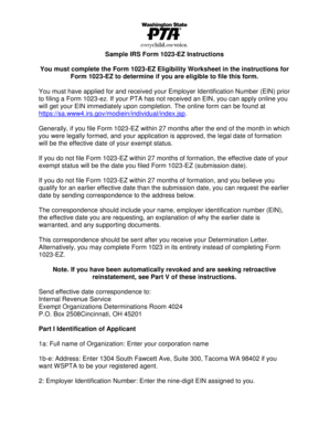 IRS Form 1023-EZ Instructions