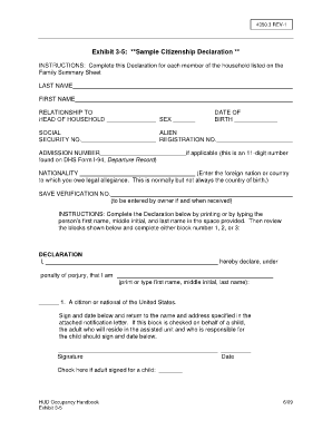 What is an i 94 form used for - hud family summary sheet