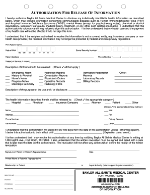 Authorization for Release of Information