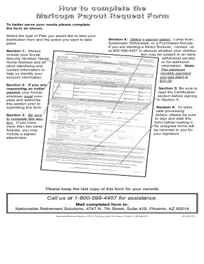 Maricopa County Payout Request Form
