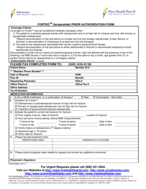 Forteo Prior Authorization Form