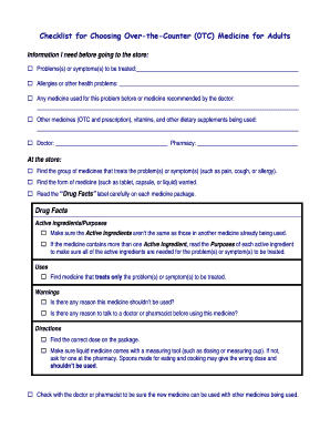 OTC Medicine Selection Checklist