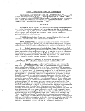 THIS FIRST AMENENT TO LEASE AGREEMENT (the "Amendment") - montgomerycountymd