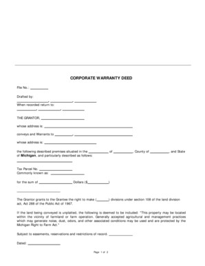 CORPORATE WARRANTY DEED. The Ohio State University Office of Human Resources Medical Certification of Health Care Provider for Employee's Serious Health Condition for Family and Medical Leave form.