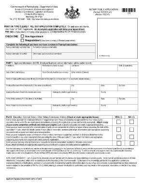 Pennsylvania Notary Public Application