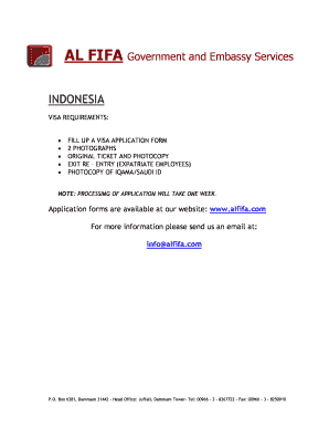 Indonesia Visa Application Form