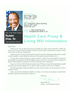 New York Health Care Proxy and Living Will