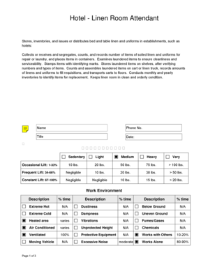 Worksite Job Analysis Form