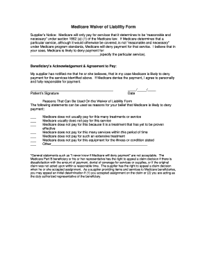 Medicare Waiver of Liability Form