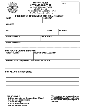 Freedom of Information Act Request Form