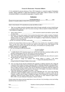 Declaration for New LPG Connection