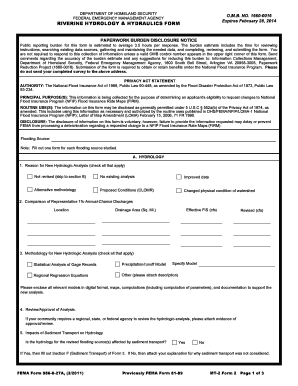 FEMA Riverine Hydrology and Hydraulics Form