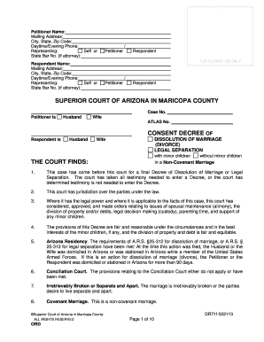 Arizona Divorce Consent Decree