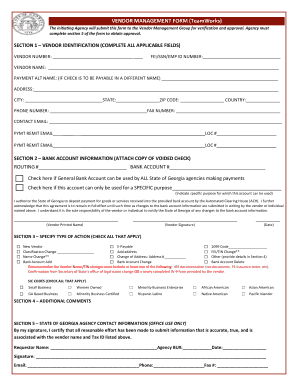 Vendor Management Form