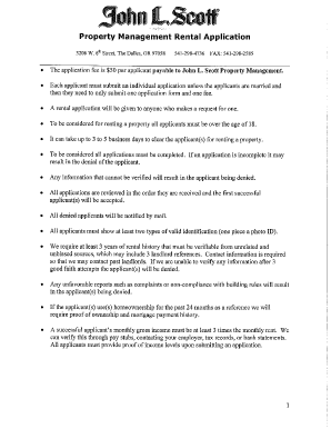 John L. Scott Property Management Rental Application